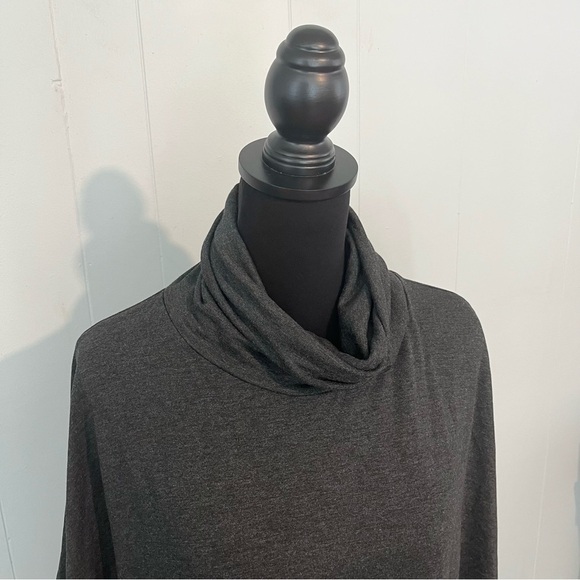 Workshop Republic Clothing Poncho Charcoal Heather High Loose Neck Soft … - Picture 2 of 10